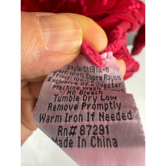 JOHNNY WAS Gina Embroidered Floral Boho Peasant Red Tunic Blouse Top Size S - Picture 7 of 13